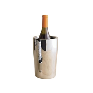 Luxury Gold Ribbed Stainless Steel Wine Chiller Double Wall Insulated Champagne Bucket Ice Cooler For Home <b>Bar</b> And Parties - Product Image 2