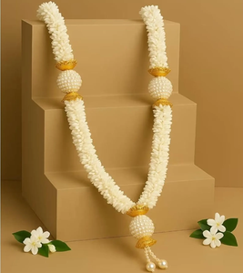 Guirnalda de jazmín artificial hecha a mano para decoración de ídolos religiosos, mala floral nupcial india para ceremonia de pooja - Product Image 4