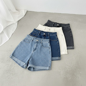 Nuevos shorts deportivos de mujer 2026 de cintura alta con bolsillos elásticos tipo gofre, shorts casuales para exteriores, ropa de trabajo, fitness, shorts de exterior de color liso. - Product Image 2