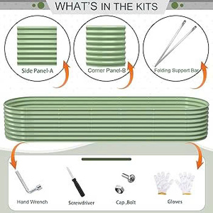Jardineras Elevadas Clásicas de Acero Inoxidable Galvanizado OEM, Fácil Montaje, Duraderas, Personalizables, Grandes, para Exteriores, para Plantas y Flores - Product Image 2