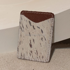 Cheveux sur cuir de vachette métallisé porte-cartes de crédit étui à cartes minimaliste unisexe mince porte-cartes portefeuille de poche en cuir occidental - Product Image 2