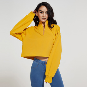 2026 New Style Lined Crew Neck Solid Pattern <b>Drop</b>-Shoulder Quick Dry Eco-Friendly 300g Fitness Sports Sweatshirt Women Loose - Product Image 6