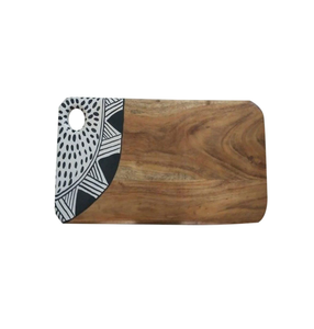 Tabla de cortar rectangular de madera floral y esmalte con mango de madera, ecológica, no tóxica, apta para lavavajillas, ligera y fácil de limpiar - Product Image 5