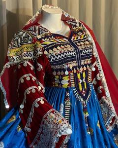 Conjunto de Vestido Afgano Estilo Kuchi Tribal de Alta Calidad, 3 Piezas, Traje Étnico Vintage, Vestido Pashtun Elegante y Transpirable - Product Image 3