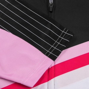 Ensemble de maillot et de short de cyclisme unisexe personnalisé, noir, rose, blanc, rayé, manches courtes, tenue de vélo, vêtements d'équipe - Product Image 2