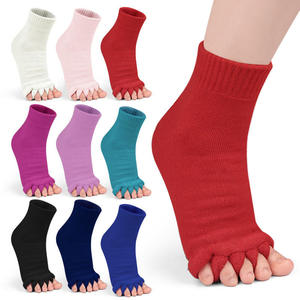 BLACKTIE BKT 1072 Organic Ribbed <b>Toe</b> Separation <b>Socks</b> Black Breathable Cotton Yoga Pilates Footwear - Product Image 3
