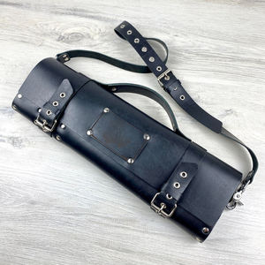 Sac de rangement pour couteaux de chef en cuir de vachette robuste et luxueux, avec design anti-odeur et confortable pour les chefs LSKR-0020 - Product Image 1