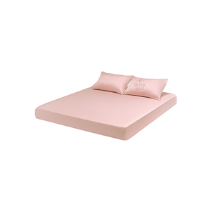 Ensemble de literie en bambou 3 pièces, taie d'oreiller, drap, crêpe rose, literie en gros, qualité supérieure 300TC 60s, écologique - Product Image 1
