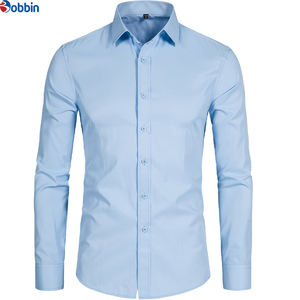 Chemises habillées professionnelles pour hommes, design haut de gamme, personnalisées, en coton uni, manches longues, grandes tailles, respirantes, anti-rétrécissement, tissées - Product Image 5