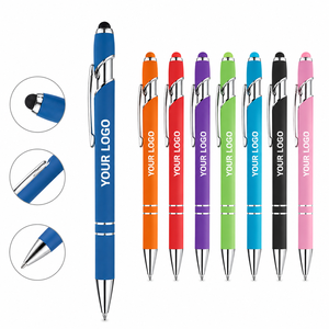 Stylo à bille promotionnel en métal avec logo personnalisé, revêtement en caoutchouc, pour cadeaux d'affaires, événements et promotion de marque - Product Image 1