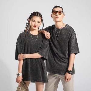 Camisetas de hombre extragrandes con lavado ácido, corte relajado, estilo vintage, tela suave, cómodas, informales y a precios razonables. - Product Image 2