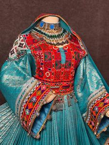 Vestidos afganos de estilo Banarsi con logotipo personalizado, MOQ bajo, para bodas, transpirables, 100% poliéster, estilo Kuchi, para fiestas, para mujeres. - Product Image 4