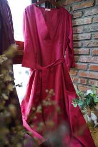Robe en lin bohème écologique à boutons, broderie florale à la main, manches longues, coupe régulière, longueur maxi, décontractée, été, femme - Product Image 4