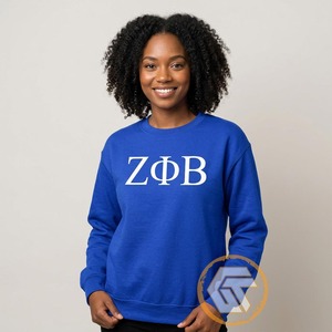 Sweat-shirt à col rond en molleton de coton, personnalisé et brodé, pour femmes, de la sororité Zeta Phi Beta, idéal pour l'hiver, vente en gros - Product Image 4