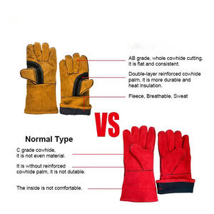 Gants de travail en cuir résistants à la chaleur, amples et protecteurs pour la soudure - Product Image 3