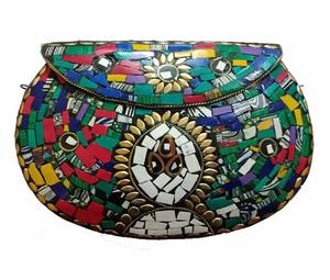 Bolso de Mano Tipo Clutch con Diseño de Mosaico y Detalles Metálicos para Mujer, Ideal para Fiestas, Modelo GC-BG-516, Disponible al Mejor Precio de Exportador Indio - Product Image 1