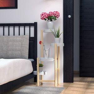 WTZ 4-Tier Tall Bamboo Indoor/Outdoor <b>Plant</b> Stand Multiple <b>Plant</b> <b>Shelves</b> for <b>Window</b> Garden Office Decor & Accessories - Product Image 2