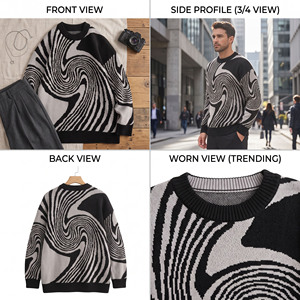 <b>Men's</b> Casual Loose Fit Knit <b>Sweater</b> Round <b>Neck</b> Knitted <b>Men's</b> Streetwear Knitted Pullover <b>Men's</b> Casual Pullover <b>Sweater</b> - Product Image 6