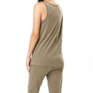 Women's Solid Casual Breathable Quick Dry Eco-Friendly <b>Flowy</b> Tank <b>Top</b> with Jersey Fabric ODM Supply - Product Image 4