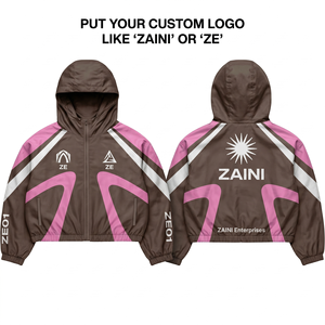 Chaqueta Cortavientos de Invierno para Hombre, de Lona, Impermeable, Transpirable, Negra y Blanca, con Logotipo Personalizado en la Parte Delantera, Estilo Urbano, con Cuello Camisero - Product Image 1