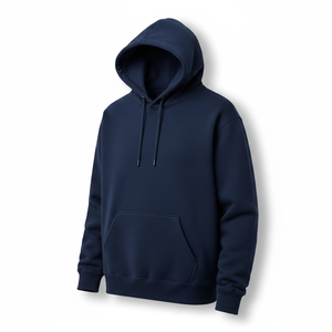 <b>Men's</b> Oversized Pullover Hoodie <b>Navy</b> Cotton <b>Fleece</b> Kangaroo Pocket Drawstring Streetwear Winter Sweatshirt - Product Image 5