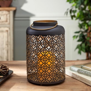 Porte-bougie en métal noir au design unique, écologique, personnalisable, pour bougies votives, décoration de table. - Product Image 1