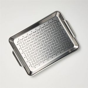 Plateau de service rectangulaire en acier inoxydable poli de luxe, plateau décoratif en métal pour table basse, hôtel, restaurant, buffet - Product Image 6