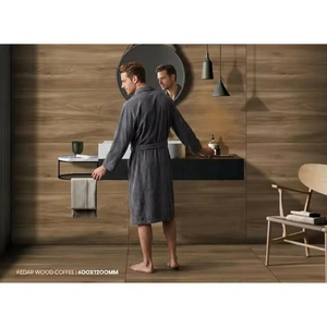Wood Coffee Brown 24x48 Inch Rustic Porcelain Wall Floor Tiles Natural Timber Look Ceramic Collection - Product Image 2