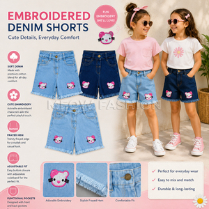 Conjunto de Pantalones Cortos de Mezclilla para Niñas, Moda de Verano Infantil, con Camisetas con Estampado Floral, Conjuntos Casuales de Verano, Lote en Stock, Bangladesh, OEM al por Mayor - Product Image 5