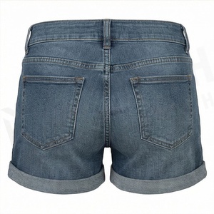 Shorts de mezclilla góticos de cintura alta para mujer con botones, cremallera, estampado, bolsillos rasgados, lazo decorativo, estilo casual de verano para la calle - Product Image 2