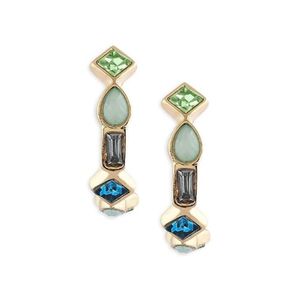 Fashion Anti-Tarnish Multicolor <b>Crystal</b> Hoop <b>Earrings</b> for Women Lightweight Stone <b>Studded</b> Wedding Jewelry (WE009Mul) - Product Image 2