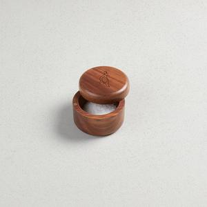 Recipiente de madera estilo rústico con tapa giratoria suave, recipiente natural para especias, tazón para almacenar sabores en la encimera de la cocina - Product Image 1