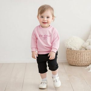 Conjunto de sudadera de cuello redondo estilo streetwear para niños pequeños, ropa juvenil de gran tamaño, sudadera de felpa francesa gruesa, ropa de moda juvenil, sudadera lisa. - Product Image 3