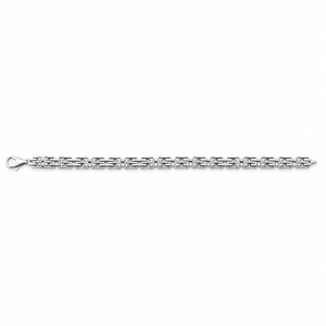 925 Sterling <b>Silver</b> Cubic Zirconia Bracelet High Polish Slim Link Chain Minimalist Modern <b>Mens</b> Unisex for Wedding Party Daily We - Product Image 4