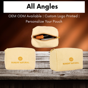 Custom Sized Canvas <b>Travel</b> <b>Cosmetic</b> <b>Bag</b> Cotton for Toiletry Pouch with Zipper Closure for <b>Cosmetics</b> and Makeup Blank Design - Product Image 6