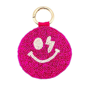 Trendy Woven Seed Beads Embroidery <b>Bag</b> Charms with Artistic Design Handmade Beaded Light Keychain Color <b>Changing</b> Leather - Product Image 3
