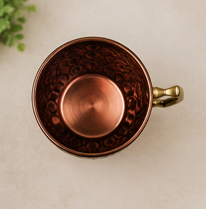 Mug à Moscow Mule en cuivre antique fait main, motif diamant en relief, tasse à bière, vaisselle en métal, vente en gros, articles de bar artisanaux, cadeau - Product Image 5