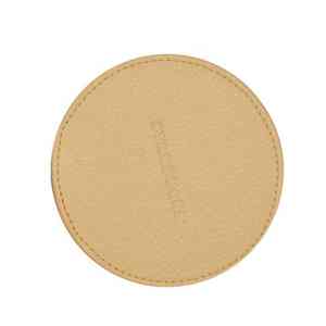 British Style Plain-colored Printed Coffee Pattern Cappuccino <b>Black</b> Coffee-textured Round Leather <b>Coasters</b> - Product Image 3