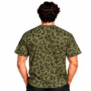 T-shirt vert olive à imprimé léopard, manches courtes, col rond, motif décontracté, doux, léger, streetwear, pour tous les jours, en plein air - Product Image 2