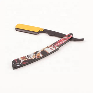 Custom Logo Antique Folding Shaving German Stainless Steel Straight <b>Razor</b> Single Edge Blade Bikini Tegra Surgical CO Wood Handle - Product Image 4