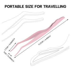 Pinzas para pestañas de acero inoxidable utilizadas para aislar, recoger, aplicar pestañas individuales y fijar extensiones con precisión. - Product Image 2