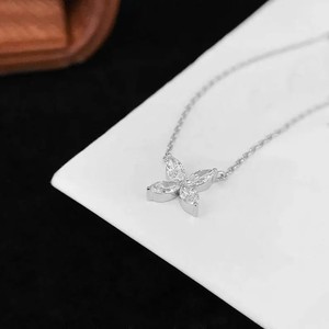 Flower Chain <b>Bracelet</b> 925 <b>Silver</b> Marquise Moissanite Floral <b>Charm</b> Elegant Jewelry Gift - Product Image 2