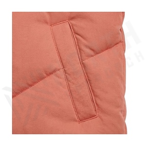 Women's Quilted Jacket Coral Stand Collar Full Sleeve Winter Short Length Polyester Filling Zipper Closure - Product Image 5