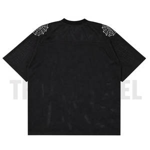 Maillot de sport oversize de qualité supérieure, coupe courte en maille, style streetwear, t-shirt ample, maillot de football, vente en gros - Product Image 3