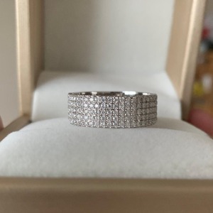 Band <b>Ring</b> Moissanite Diamond & <b>Fine</b> Sterling Silver Hip-Hop Style Wedding Gift Unisex Twilight Bella Celebrity - Product Image 1