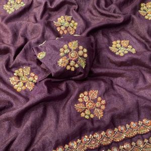 Saree Luxuoso Feito à Mão para Mulheres |   Coleção de Moda para Festas e Casamentos de Designers em Alta - Product Image 3