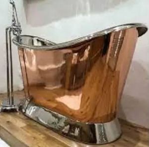 <span class=keywords><strong>Bañera</strong></span> de lujo de cobre martillado de doble entrada, diseño independiente con patas de tigre y acabado de cobre antiguo económico para baño - Product Image 4