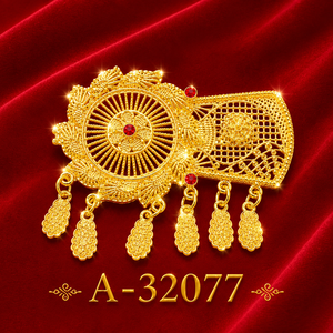 MOLL JEWELLERS Broches en forme de fleur dorée en zircon pour femmes, bijoux en alliage plaqué or A-32073 - Product Image 4