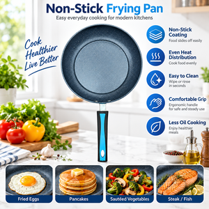 Casserole antiadhésive en pierre de Maifan bleue, en alliage d'aluminium, 3 l, pour cuisinière à gaz - Product Image 2