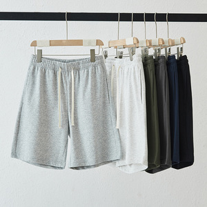 Shorts cinq-quarts pour hommes, couleur unie, broderie personnalisée, prix d'usine CN Bangladesh, utilisation décontractée, shorts confortables - Product Image 6